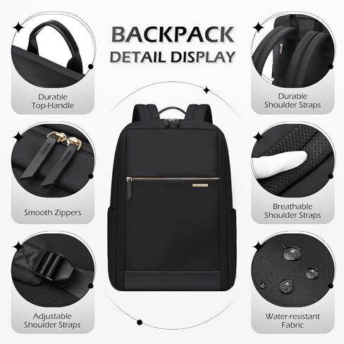 Laptop Backpack for Women - Business Travel Anti Theft Laptop Bag Backpack Water Resistant College Computer Backpacks for Men Women Fits 15.6 Inch Notebook (Apricot) in Kuwait