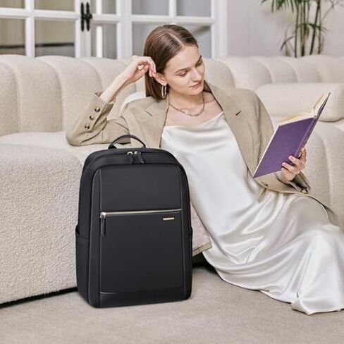 Laptop Backpack for Women - Business Travel Anti Theft Laptop Bag Backpack Water Resistant College Computer Backpacks for Men Women Fits 15.6 Inch Notebook (Apricot) in Kuwait