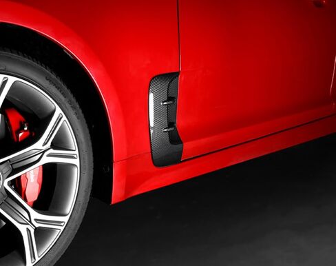 Side Fender Vent Cover Car Front Side Fender Air Vent Outlet Cover Compatible with Kia Stinger Accessories (Carbon Fiber Style Side Fender Vent Cover) in Saudi Arabia