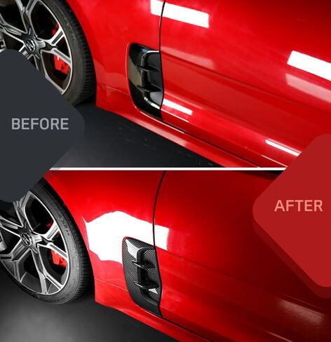 Side Fender Vent Cover Car Front Side Fender Air Vent Outlet Cover Compatible with Kia Stinger Accessories (Carbon Fiber Style Side Fender Vent Cover) in Saudi Arabia
