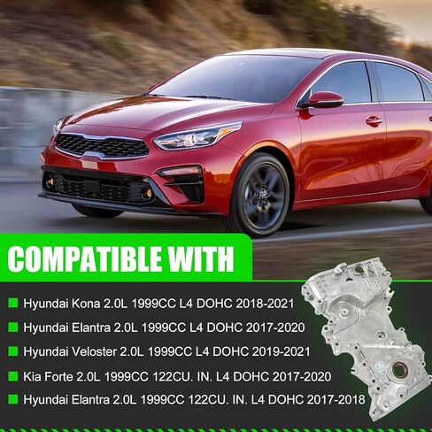 غطاء سلسلة توقيت مضخة زيت المحرك متوافق مع Kia Forte 2.0L 2017-2020 Hyundai Kona/Veloster/Elantra 2017-2021 L4 استبدال 213502E740 21350-2E740 in Kuwait