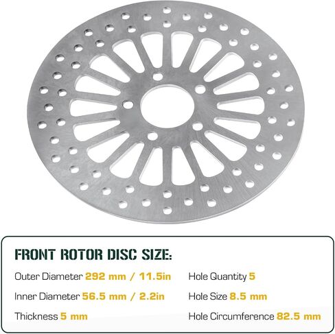 Youxmoto 11.5 Front Brake Disc Rotor for Harley 2000-2007 Night Train/Fat Boy/Softail Deuce Standard/Road King Street Glide Electra 2001 2002 2003 2004 2005 2006 Sportster/Super Glide Wide in Saudi Arabia