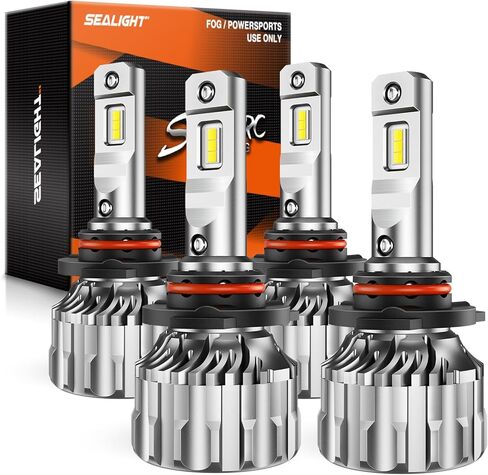 SEALIGHT 9005 9006 Fog Light Bulbs, 56,000LM Super Bright Dual Beam HB3 H9 Fog Light Bulbs Combo for ATV/UTV, Plug and Play, Pack of 4 in Saudi Arabia