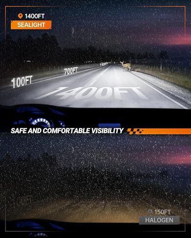 SEALIGHT 9005 9006 Fog Light Bulbs, 56,000LM Super Bright Dual Beam HB3 H9 Fog Light Bulbs Combo for ATV/UTV, Plug and Play, Pack of 4 in Saudi Arabia