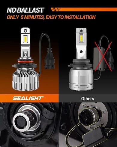 SEALIGHT 9005 9006 Fog Light Bulbs, 56,000LM Super Bright Dual Beam HB3 H9 Fog Light Bulbs Combo for ATV/UTV, Plug and Play, Pack of 4 in Saudi Arabia