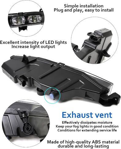 Front Left Side Bumper LED Fog Light Replacement, Compatible with BMW G11 G12 740i 750i xDrive M760i xDrive 7-Series(2016-2019) Left Replace OEM 63177342953, Driver Side Fog Lamp Assembly in Kuwait