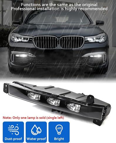 Front Left Side Bumper LED Fog Light Replacement, Compatible with BMW G11 G12 740i 750i xDrive M760i xDrive 7-Series(2016-2019) Left Replace OEM 63177342953, Driver Side Fog Lamp Assembly in Kuwait