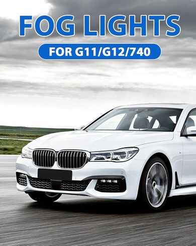 Front Left Side Bumper LED Fog Light Replacement, Compatible with BMW G11 G12 740i 750i xDrive M760i xDrive 7-Series(2016-2019) Left Replace OEM 63177342953, Driver Side Fog Lamp Assembly in Kuwait