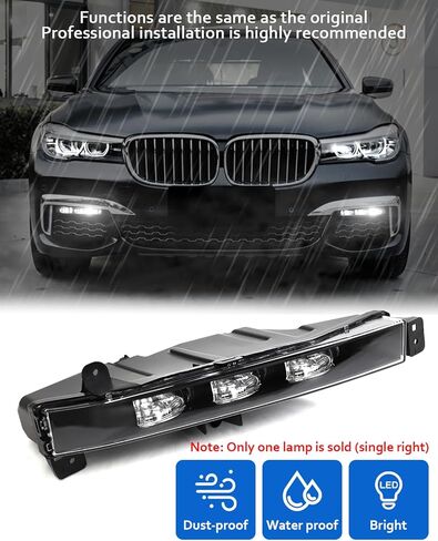 استبدال ضوء الضباب LED للمصد الأمامي الأيسر، متوافق مع BMW G11 G12 740i 750i xDrive M760i xDrive 7-Series(2016-2019) استبدال اليسار OEM 63177342953، مجموعة مصابيح الضباب الجانبية للسائق in Kuwait