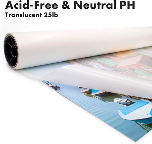 خالي من الأحماض مع درجة حموضة محايدة | يحمي الفن والصور الفوتوغرافية | لفة ورق زجاجي | 36 بوصة × 60 قدم | بواسطة ورقة الايجابيات in Kuwait