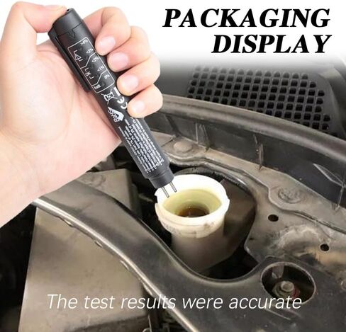 قلم اختبار سائل فرامل السيارة، جهاز اختبار سائل الفرامل، أداة اختبار تشخيص السيارة مع 5 مؤشرات LED، محلل رطوبة الزيت السائل الهيدروليكي مناسب لسائل الفرامل DOT 3 DOT 4 DOT 5.1 in Kuwait