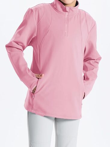 DEVOROPA Kids Girls Fleece Jacket Long Sleeve Thermal Shirts 1/4 Zip Pullover Fall Winter Athletic Horse Sweater Outfits Cute in Saudi Arabia