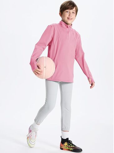 DEVOROPA Kids Girls Fleece Jacket Long Sleeve Thermal Shirts 1/4 Zip Pullover Fall Winter Athletic Horse Sweater Outfits Cute in Saudi Arabia