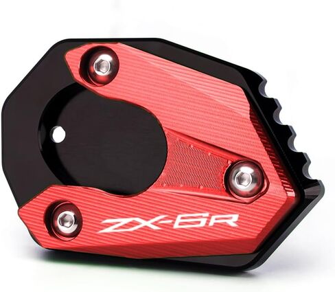 Motorcycle Side Stand Extension Kickstand Plate Compatible With K.awasaki Ninja ZX6R 2009-2020 2021 2022 2023 2024 | Foot Pad Support ZX-6R ZX636 ZX600 ZX 6R 636 Accessories (black) in Saudi Arabia