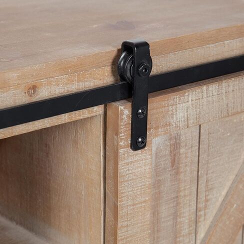 Kate and Laurel Cates Decorative Wood Wall Storage Cabinet with Two Sliding Barn Doors, Rustic Gray in Kuwait