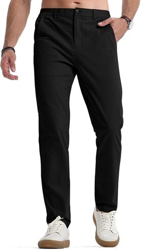 JMIERR Men's Casual Chino Pants Stretch Washed Crinkle 4 Way Textured Pants with Zipper Pockets and Elastic Waistband in Saudi Arabia