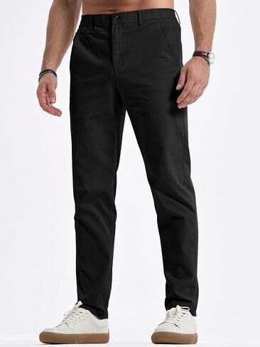 JMIERR Men's Casual Chino Pants Stretch Washed Crinkle 4 Way Textured Pants with Zipper Pockets and Elastic Waistband in Saudi Arabia