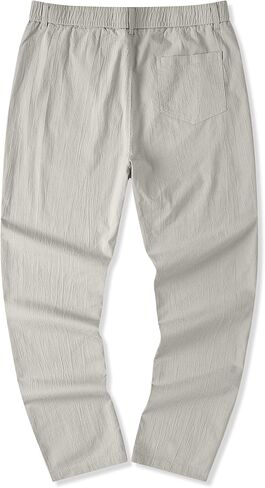 JMIERR Men's Casual Chino Pants Stretch Washed Crinkle 4 Way Textured Pants with Zipper Pockets and Elastic Waistband in Saudi Arabia