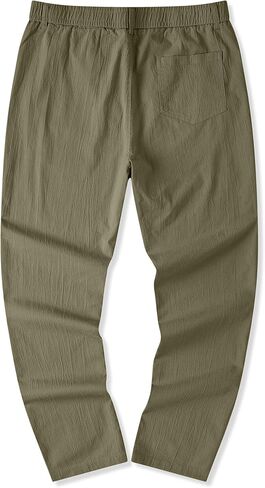 JMIERR Men's Casual Chino Pants Stretch Washed Crinkle 4 Way Textured Pants with Zipper Pockets and Elastic Waistband in Saudi Arabia