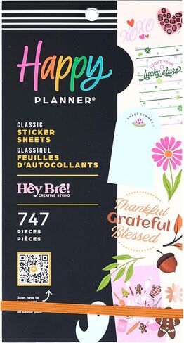 مجموعة ملصقات Happy Planner للتقويمات والمجلات والمخططات، ملصقات سهلة التقشير وإكسسوارات سجل القصاصات، حجم كلاسيكي، مواسم الفرح، 30 ورقة، 747 ملصقًا إجماليًا in Saudi Arabia