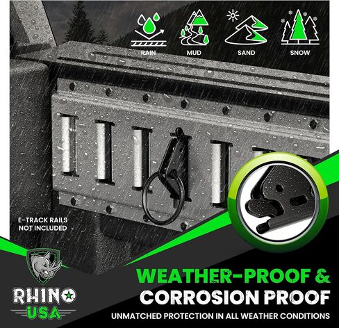 مرساة ربط على شكل حرف O من Rhino USA E Track (10 عبوات) حلقات إكسسوارات المسار الإلكتروني النهائية لقضبان ربط المسار E - مسحوق أسود - نظام ربط لتأمين الدراجات النارية والبضائع والمقطورات والشاحنات الصغيرة in Kuwait