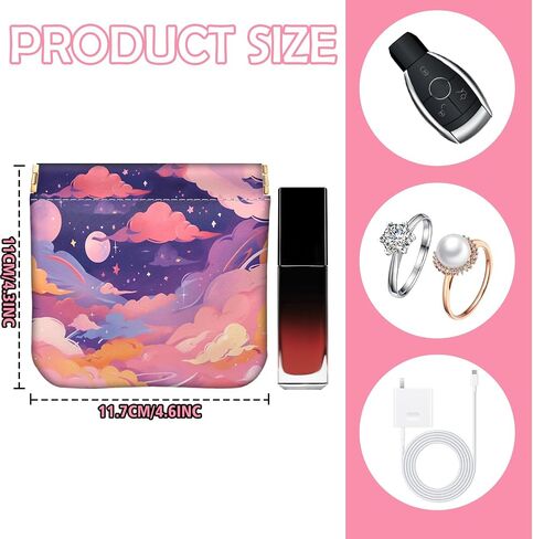 2 PCS Coin Purse Pouch Small Squeeze Soft PU Leather Mini Wallet Change Bag Cute Aesthetic for Women Girls Men-Bat Flower in Kuwait
