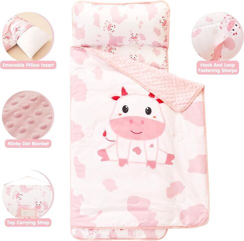 Viviland Toddler Kid Nap Mat for Preschool, Slumber Bag with Pillow and Blanket, Daycare Sleeping Bag Kindergarten Sleep Mat in Saudi Arabia