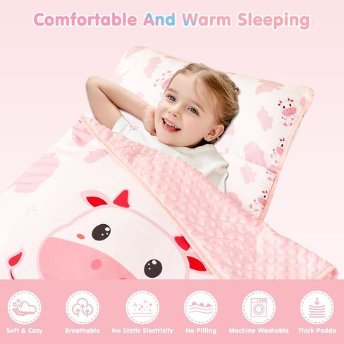 Viviland Toddler Kid Nap Mat for Preschool, Slumber Bag with Pillow and Blanket, Daycare Sleeping Bag Kindergarten Sleep Mat in Saudi Arabia