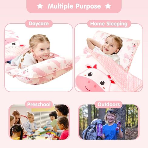 Viviland Toddler Kid Nap Mat for Preschool, Slumber Bag with Pillow and Blanket, Daycare Sleeping Bag Kindergarten Sleep Mat in Saudi Arabia