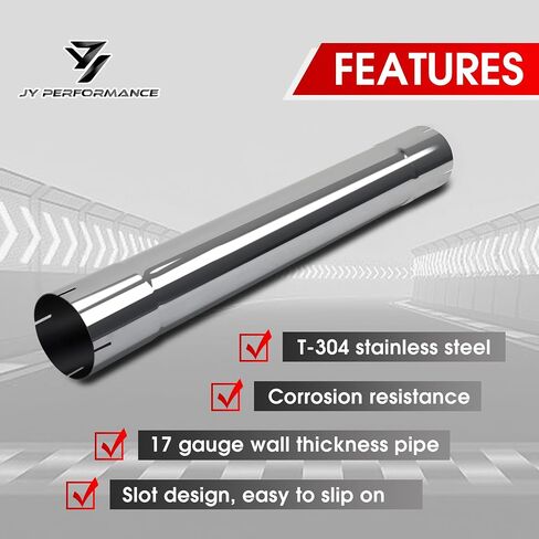 JY PERFORMANCE 4 Inch T304 Stainless Steel Straight Exhaust Pipe 30" Length 4" Muffler Replacement Pipe in Saudi Arabia