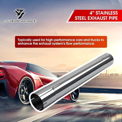 JY PERFORMANCE 4 Inch T304 Stainless Steel Straight Exhaust Pipe 30" Length 4" Muffler Replacement Pipe in Saudi Arabia
