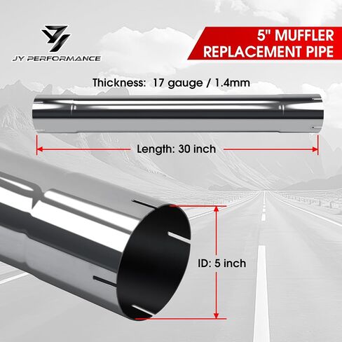 JY PERFORMANCE 4 Inch T304 Stainless Steel Straight Exhaust Pipe 30" Length 4" Muffler Replacement Pipe in Saudi Arabia