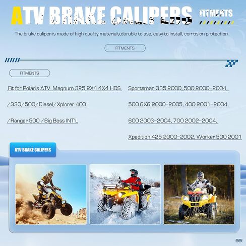 Front Left/Right Brake Calipers Set with Pads for Polaris Sportsman 335 400 500 600 700 Magnum 330 500 Magnum 325 Xplorer 400 Xpedition 425, Replace for 1910681 1910682, 2 Brake Calipers Set in Saudi Arabia
