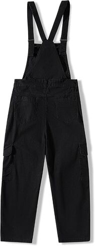 Girls Kids Bib Overalls Pants with Pockets Flap Pockets Adjustable Straps Sleeveless Long casual Jumpsuit in Saudi Arabia