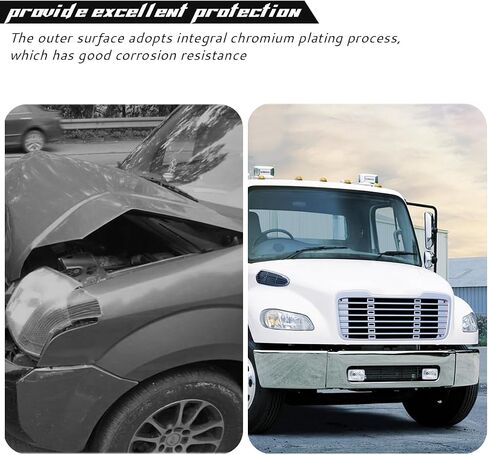 Black Metal Corner Bumper Cover Right Side compatible with 2003-2021 Freightliner M2 Business Class in Kuwait
