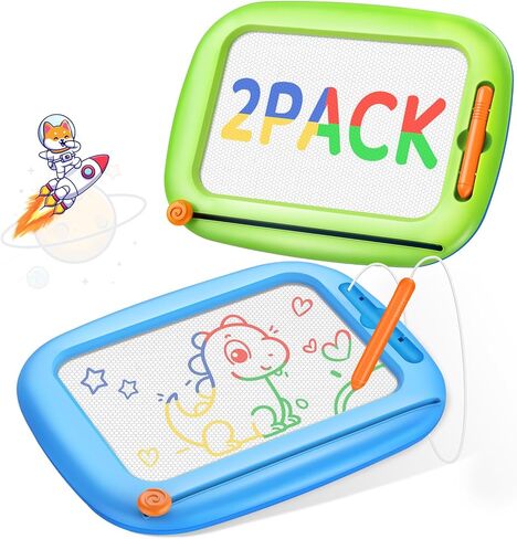 2 Packs Magnetic Drawing Board for Kids, Toddler Toys Age 1-2 & 2-3 Boys Girls, Doodle Board for Toddlers 1-3, Educational Learning Toys for 1 2 3 Year Old Baby, Ideal Christmas Birthday Gifts in Saudi Arabia