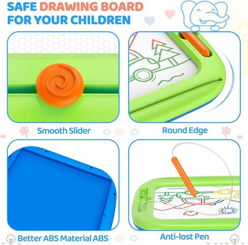 2 Packs Magnetic Drawing Board for Kids, Toddler Toys Age 1-2 & 2-3 Boys Girls, Doodle Board for Toddlers 1-3, Educational Learning Toys for 1 2 3 Year Old Baby, Ideal Christmas Birthday Gifts in Saudi Arabia