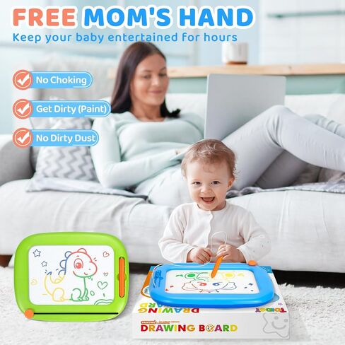 2 Packs Magnetic Drawing Board for Kids, Toddler Toys Age 1-2 & 2-3 Boys Girls, Doodle Board for Toddlers 1-3, Educational Learning Toys for 1 2 3 Year Old Baby, Ideal Christmas Birthday Gifts in Saudi Arabia