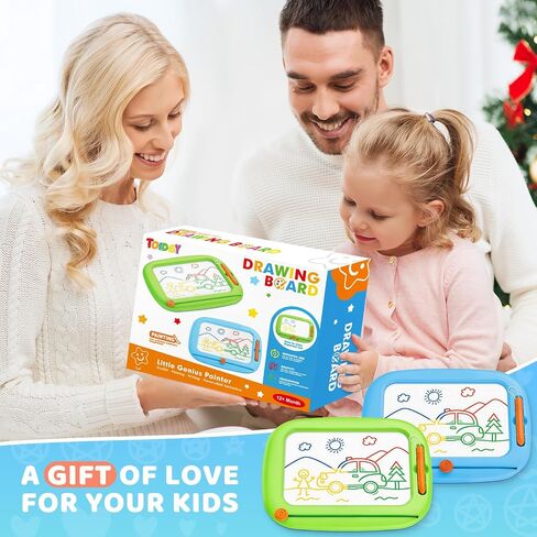 2 Packs Magnetic Drawing Board for Kids, Toddler Toys Age 1-2 & 2-3 Boys Girls, Doodle Board for Toddlers 1-3, Educational Learning Toys for 1 2 3 Year Old Baby, Ideal Christmas Birthday Gifts in Saudi Arabia