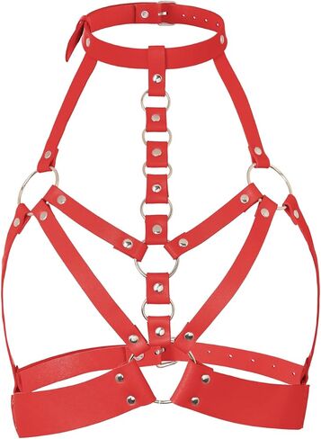 Navoky Punk Leather Body Chain Women Goth Chest Belts Fashion Bra Chain Jewelry Accessories for Rave and Cosplay in Kuwait