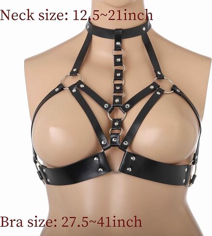 Navoky Punk Leather Body Chain Women Goth Chest Belts Fashion Bra Chain Jewelry Accessories for Rave and Cosplay in Kuwait