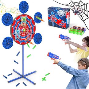 Spider Shooting Games Toys for Nerf Gun Party, Shooting Targets with 2 Toy Guns 40 Foam Darts Kids Outdoor Indoor Toys for Birthday Halloween Xmas Gifts for 4 5 6 7 8 9 10+ Year Old Boys Kids