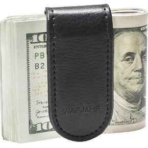 WAFJAMF Slim Magnetic Money Clip Leather Business Card Holder Pocket Cash Wallet
