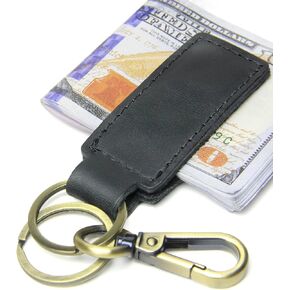Genuine Leather Magnetic Money Clip with Car Keychain, Cash Card Holder, Slim Leather Money Clip for Men and Women in Kuwait