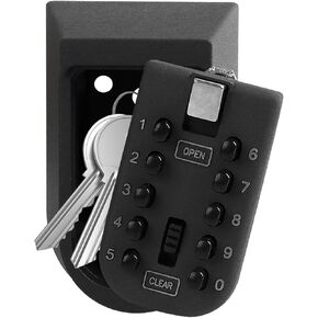 KAYCROWN Key Lock Box for Outside, Wall Mount Combination Lockbox Outdoor Lock Box for House Keys, Key Safe Storage Lock Box, Security Lockbox for Outside, Home, Office, Apartment Spare Key Storage