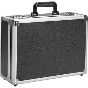 Security Lock Boxes - 14.2 x 9.4 x 4.5 Inch Medium, Portable Locking Storage Totes with Dual Combination Locks, Medicine Lock Box, Lock Boxes for Personal Items, Cash & Briefcase - Silver