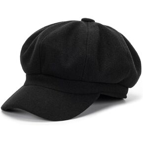 Pageboy Hat for Women Wool Felt Newsboy Caps Vintage 8 Panels Beret Plaid Cabbie Bakerboy Hats Captain Cap Hat S/M
