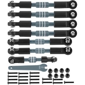 RC Turnbuckles Camber Links Upgrades Part for 1/10 Slash 2WD(VXL),Rustler 2WD(VXL),Stampede 2WD(VXL),Bandit 2WD(VXL),Alloy Aluminium Adjustable Turnbuckles Links Hops up,7pcs,Pink