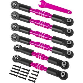 RC Aluminium Turnbuckles Camber Links Upgrades Part for 1/10 Big Rock V3 3S BLX,1/8 Typhon 3S BLX,Typhon Mega 550,Alloy Tie Rods & Turnbuckles Hops Up,Red