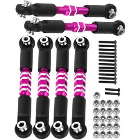 RC Aluminum Adjustable Turnbuckles Camber Links Toe Link Upgrades Part for 1/10 Senton/Granite/Vorteks 3S BLX(Mega 550).Alloy Adjustable Turnbuckles Hops Up.Red(6PCS)